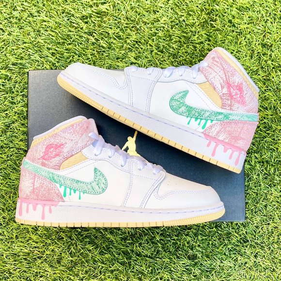 Nike Air Jordan 1 Mid GS Ice Cream Shoes - Picture 3 of 4